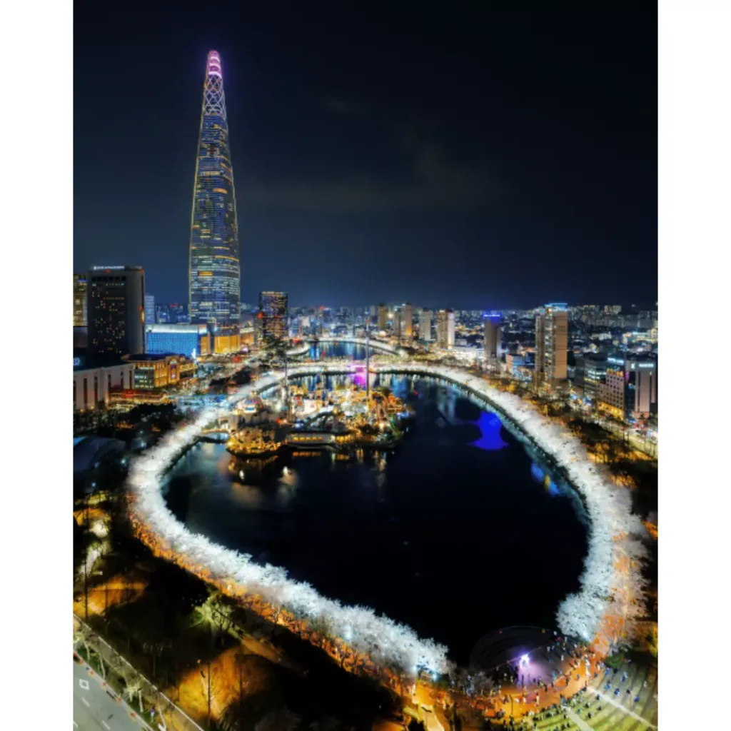 송파 석촌호수 야경.
