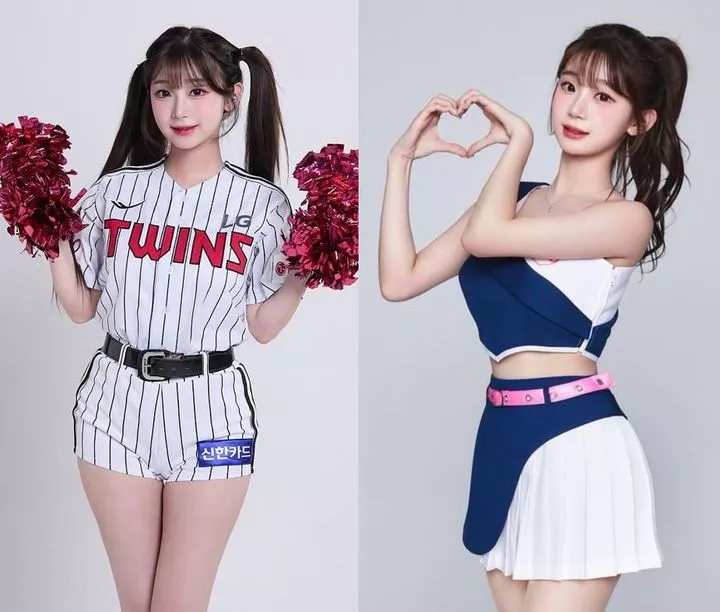 LG트윈스 유니폼을 입은 이주은 치어리더.