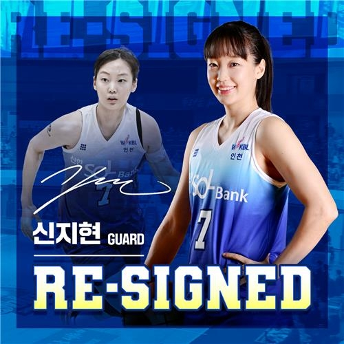 신한은행 에스버드와 재계약을 체결한 신지현.