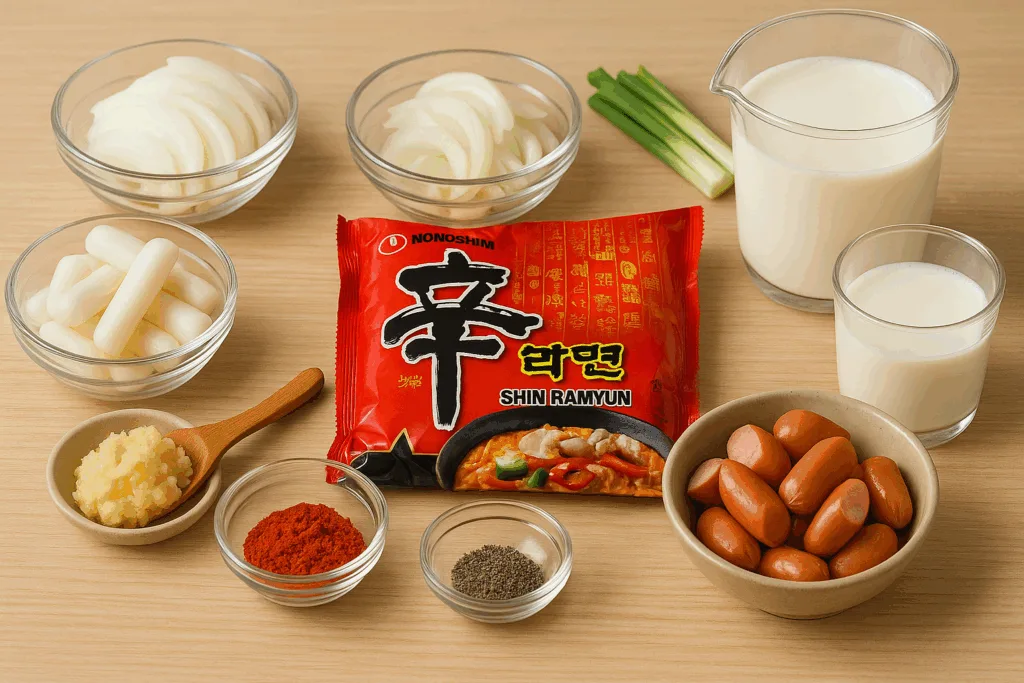 신라면 투움바 재료.