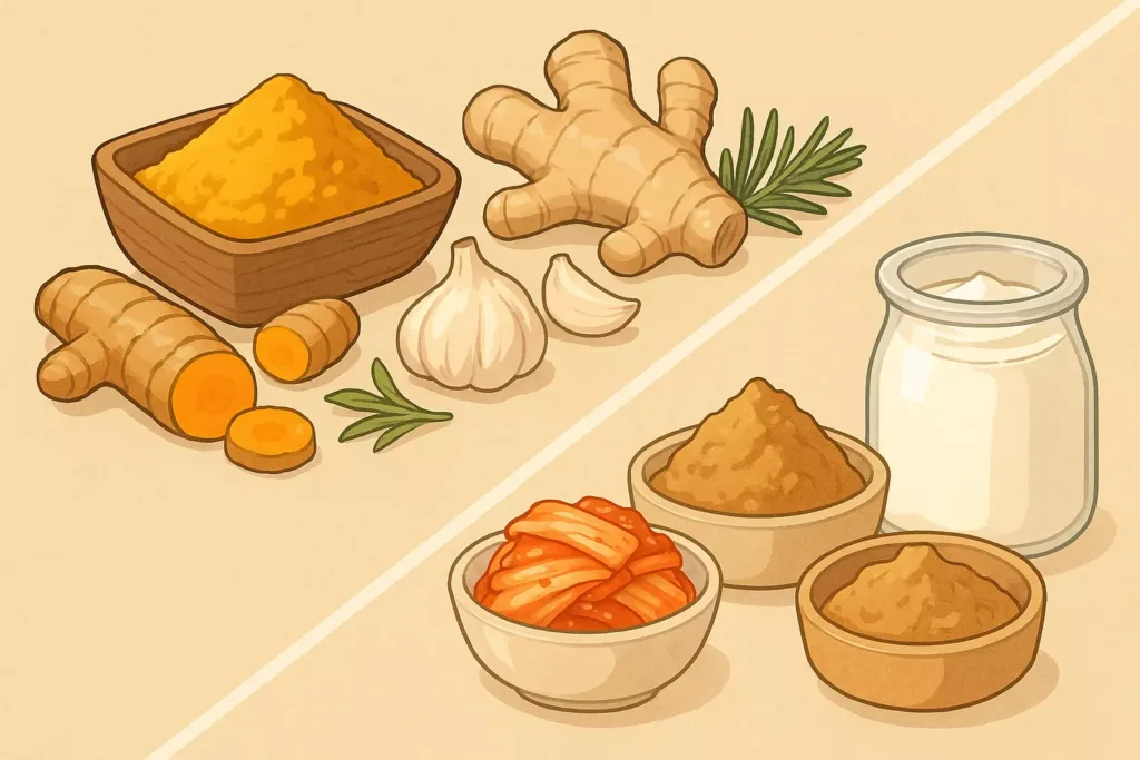 향신료와 허브, 발효식품 이미지