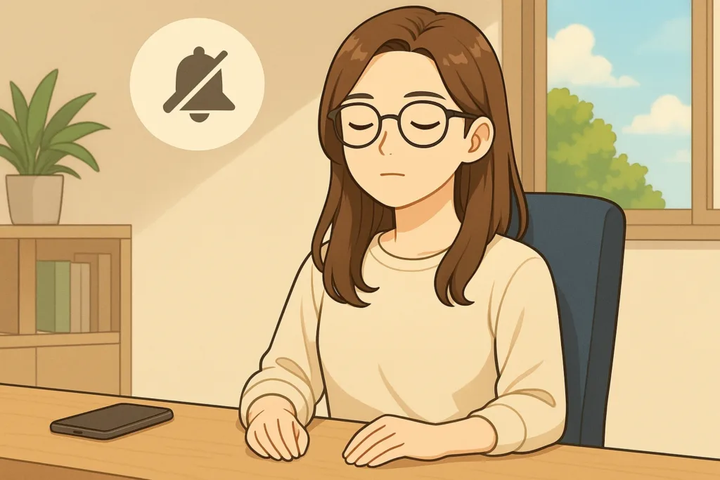 1. 5분간 눈을 감고 ‘무음 상태’ 만들기