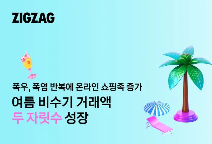 지그재그 7월~8월 거래액 증가 이미지.