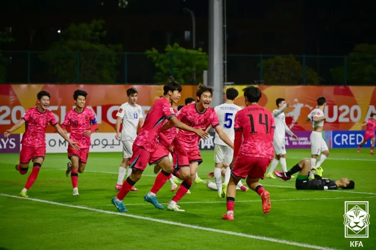 지난 2월 중국에서 개최된 AFC U20 아시안컵 당시 남자 U-20 대표팀.