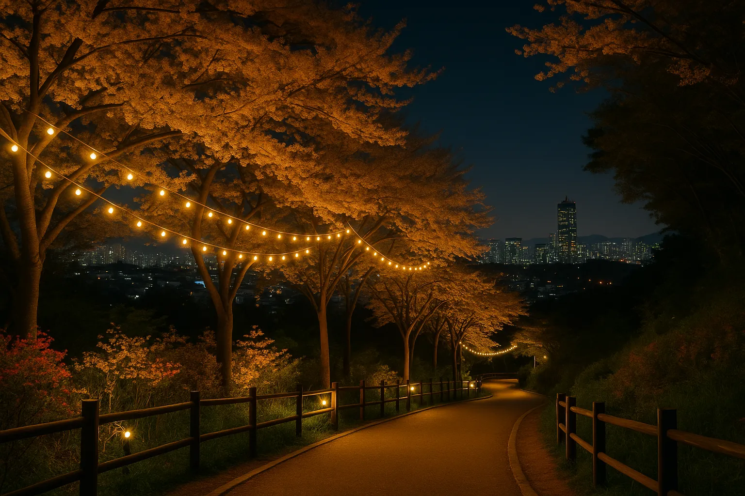 부천 도당산 벚꽃동산 산책길