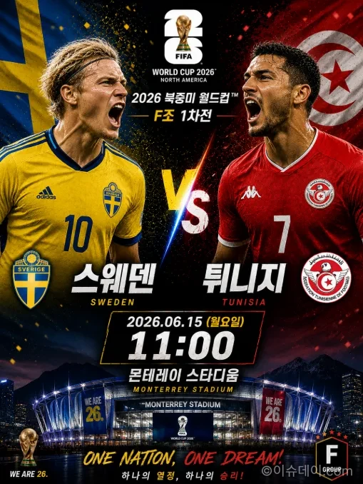 북중미 월드컵 스웨덴 튀니지