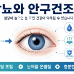 안구건조증이 반복될 때 혈당이 원인 중 하나일 수 있다. 고혈당이 눈물 분비 신경, 마이봄샘 기능, 각막 회복력에 미치는 영향과 혈당 높은 사람의 안구건조증 관리법을 정리했다.