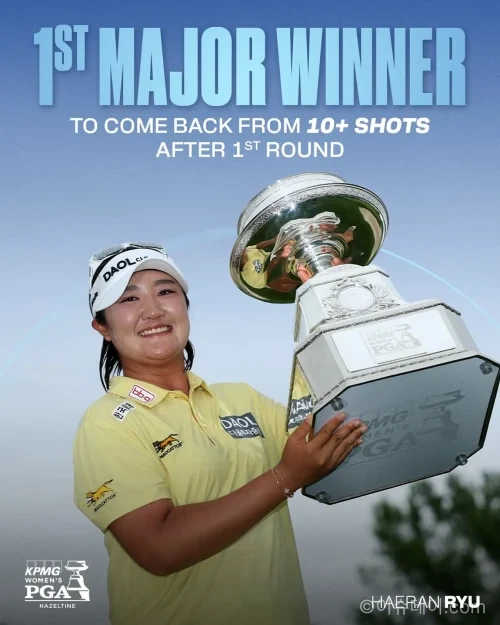 유해란이 2026년 KPMG 위민스 PGA 챔피언십에서 13언더파 275타로 첫 LPGA 메이저 우승을 차지했다.