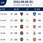 K리그1 22라운드 프리뷰