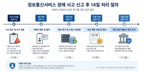 해킹 등 침해사고로 온라인 서비스가 2시간 이상 중단되면 이용자 통지가 의무화될 전망이다. 강화된 ISMS 대상과 피해구제, 이행강제금 기준을 정리했다.