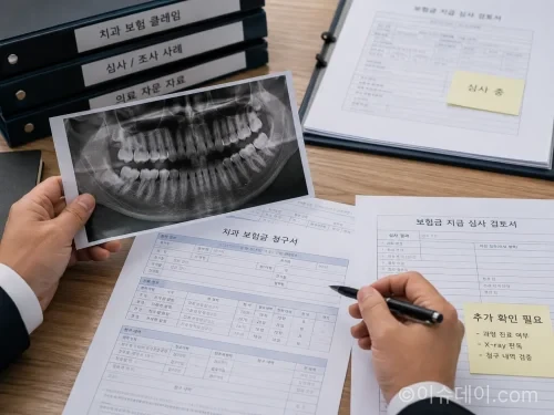 허위 진료기록을 이용한 치아보험 사기 수사 연출 이미지