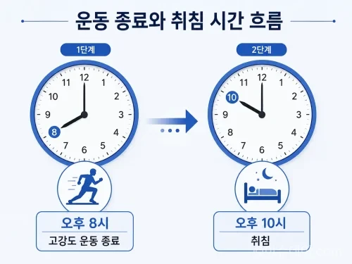 고강도 운동을 취침 2시간 전에 끝내는 시간표