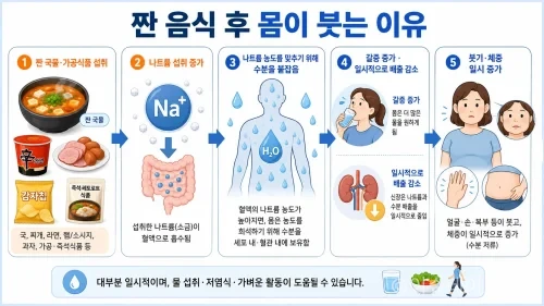 부기 빼는 음식 10가지|짠 음식 먹은 뒤 붓기 줄이는 식단