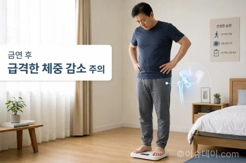 금연 후 체중 감소와 고관절 골절 위험을 확인하는 중장년층
