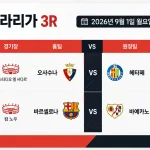 2026년 9월 1일 라리가 3R 바르셀로나 라요 바예카노 경기 프리뷰