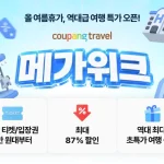 쿠팡 여행 할인 행사