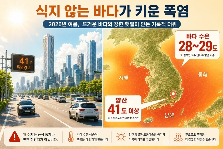 2026년 폭염 원인으로 식지 않는 바다가 지목됐다.