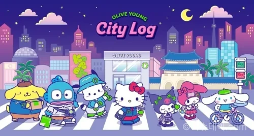 올리브영 산리오 캐릭터즈 올리브영 시티 로그 협업 이미지