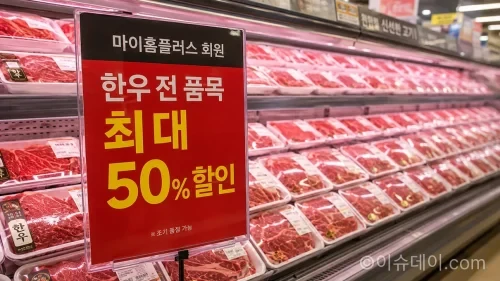 마이홈플러스 회원을 대상으로 2026년 8월 13일부터 4일간 한우 전 품목 최대 50% 할인 행사가 진행된다.