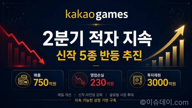 카카오게임즈 2분기 실적, 영업손실 230억원…신작 5종·M&A로 반등 추진