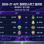 2026년 9월 16일 AFC 챔피언스리그 엘리트 프리뷰 전북 가시와 알 아인 알 나스르 등 매치데이1 일정