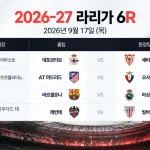 2026년 9월 17일 라리가 6R 프리뷰 데포르티보 세비야 아틀레티코 마드리드 오사수나 바르셀로나 라싱 경기 일정