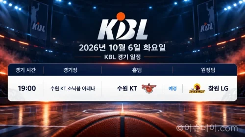 2026년 10월 6일 수원 KT 창원 LG KBL 경기 일정