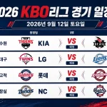2026년 9월 12일 KBO리그 KIA KT LG 삼성 롯데 키움 NC 두산 4경기 일정 프리뷰