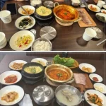 제주 갈치조림 1인분과 4인분 음식량을 비교한 사진