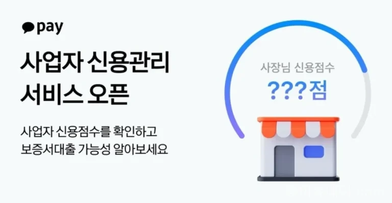 카카오페이 사업자 신용관리 개인사업자 신용점수 화면