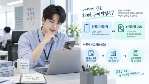 선택약정 25% 할인은 아이폰18 출시와 함께 새로 생긴 혜택이 아니라, 단말기 지원금 대신 통신요금을 할인받는 기존 제도다. (이해를 돕기 위한 AI 생성 이미지)
