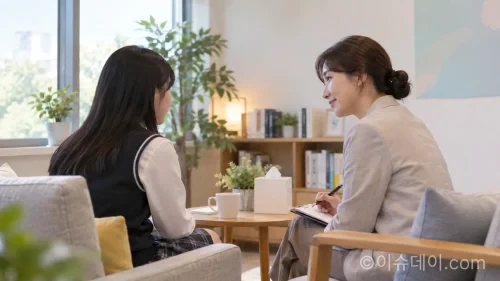 청소년 정신건강 지원을 상징하는 실사형 뉴스 이미지