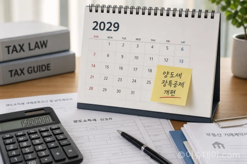 2029년 달력과 세금 서류