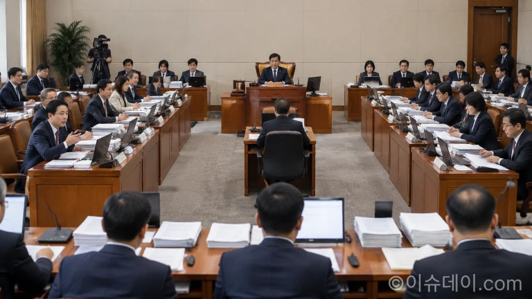 국회 상임위원회 감사 회의실에서 국정감사가 열리고 있는 현장 전경