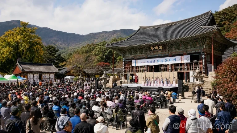 가을 지리산 화엄사에서 열린 2026 화엄문화제 현장 전경