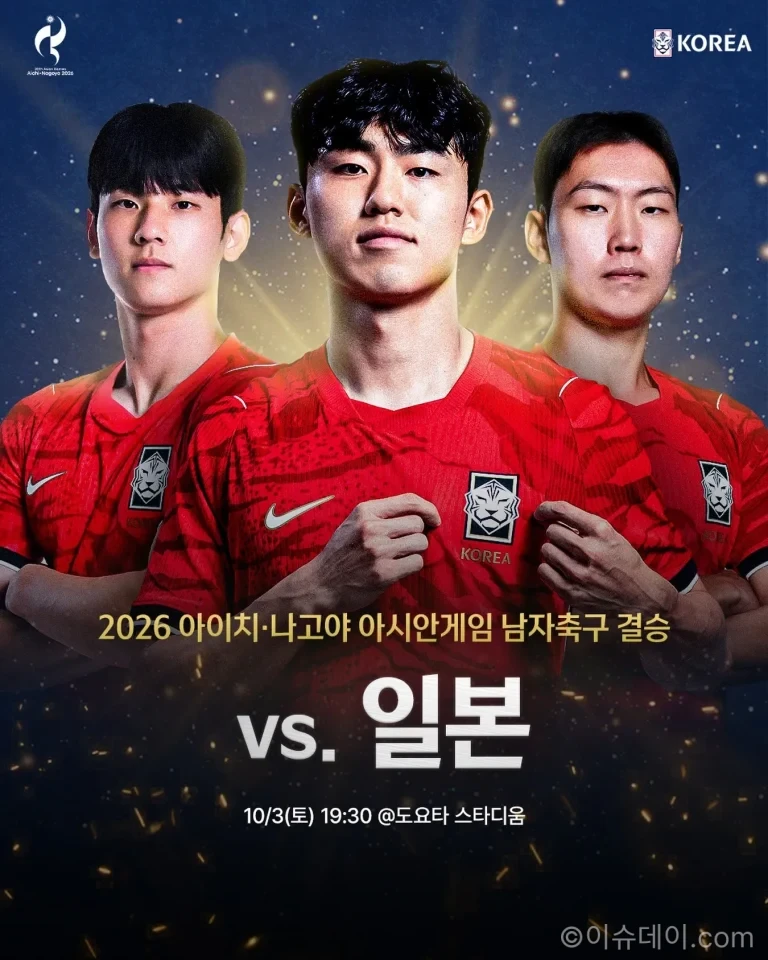 2026 아이치 나고야 아시안게임 일본과 결승을 준비하는 한국 축구대표팀