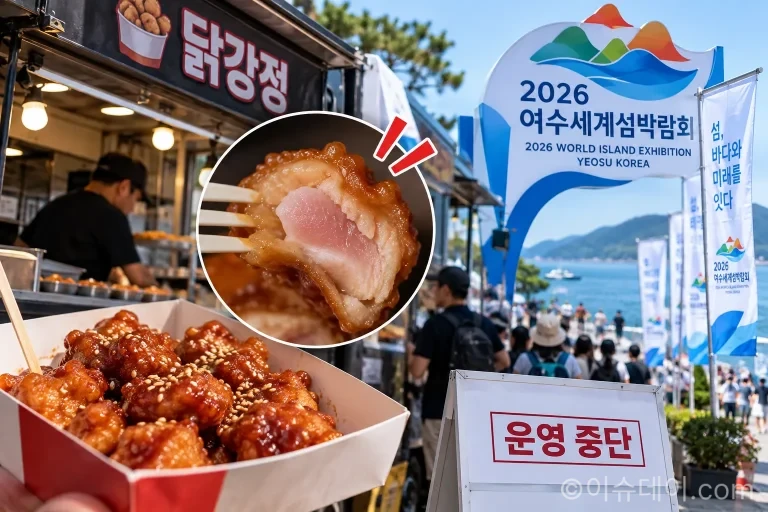 2026 여수세계섬박람회 푸드트럭 닭강정 조리 논란