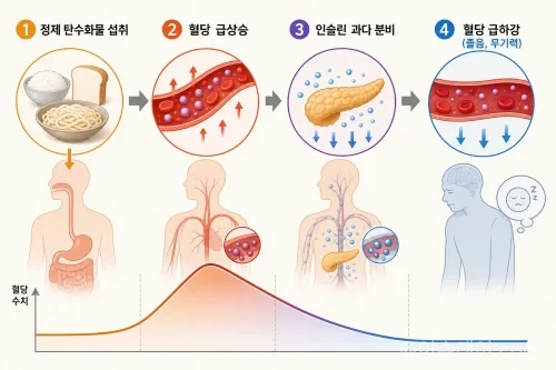 혈당 스파이크 발생 원리 인포그래픽