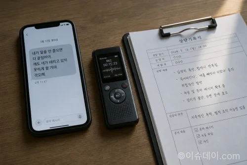 배우자 폭언 임시 조치 신청에 필요한 증거 자료인 스마트폰 메시지와 녹음기