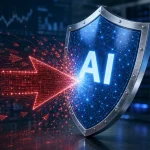 금융권 AI 보안 강화를 상징하는 방패 아이콘