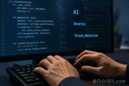 AI 보안 솔루션을 개발하는 모습