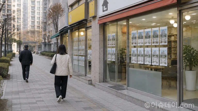 아파트 상가 인근 공인중개업소 거리 전경