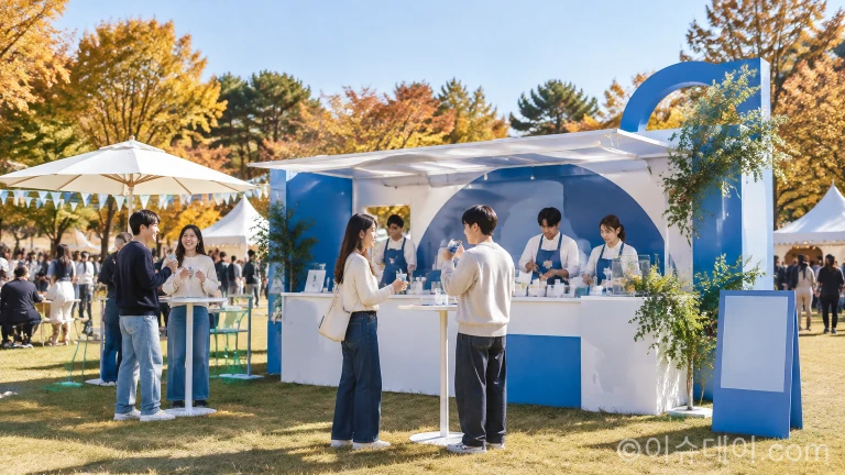 김천 김밥축제 행사장에 마련된 칠성사이다 브랜드 체험 부스