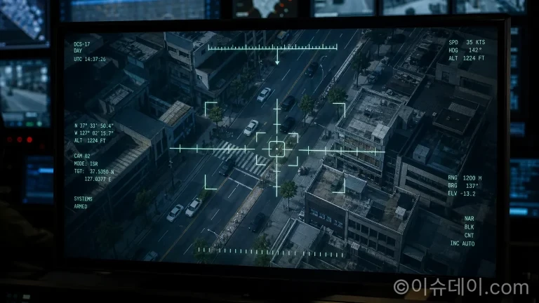 군사적 목적으로 해킹된 도시의 CCTV 화면