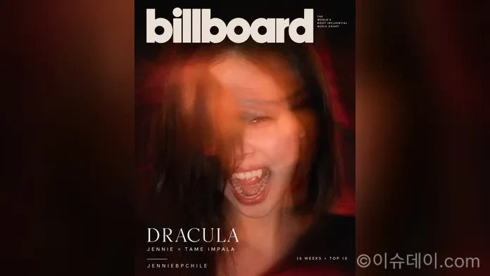 제니 빌보드 핫 100 차트에서 테임 임팔라와 협업한 곡 '드라큘라(Dracula)'로 5위를 기록했다. (사진 - AI 생성)