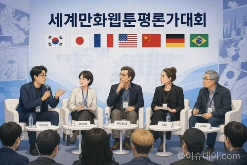 여러 국가의 평론가들이 참여한 세계만화웹툰평론가대회 전경