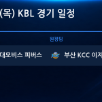 2026년 10월 29일(목) KBL 경기 일정표