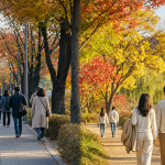 일교차가 큰 날씨에 옷차림을 달리한 사람들