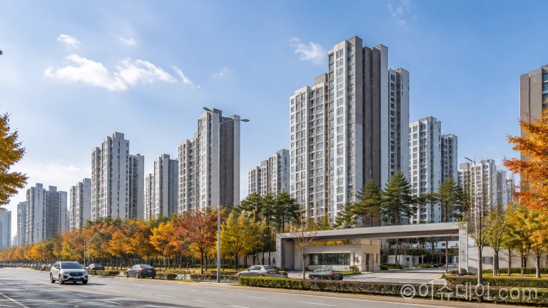 수도권 외곽 및 경기 지역의 대단지 아파트 전경