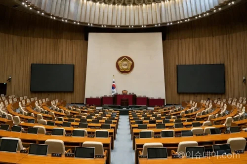 대한민국 국회 본회의장 내부 전경